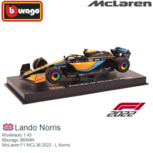 Modelauto 1:43 | Bburago 38064N | McLaren F1 MCL36 2022 - L.Norris Modelauto 1:43 | Bburago 38064N | McLaren F1 MCL36 2022 - L.Norris
