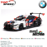 Modelauto 1:18 | Top Speed TS0402 | BMW M4 GT3 | Team RLL 2022 #24 - P.Eng - M.Wittmann - N.Yelloly - K.van der Linde Modelauto 1:18 | Top Speed TS0402 | BMW M4 GT3 | Team RLL 2022 #24 - P.Eng - M.Wittmann - N.Yelloly - K.van der Linde