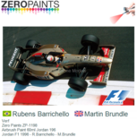 Verf | Zero Paints ZP-1198 | Airbrush Paint 60ml Jordan 196 | Jordan F1 1996 - R.Barrichello - M.Brundle Verf | Zero Paints ZP-1198 | Airbrush Paint 60ml Jordan 196 | Jordan F1 1996 - R.Barrichello - M.Brundle