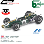 Modelauto 1:18 | GP Replicas GP116D | Brabham BT19 1966 #16 - J.Brabham Modelauto 1:18 | GP Replicas GP116D | Brabham BT19 1966 #16 - J.Brabham