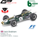 Modelauto 1:18 | GP Replicas GP116C | Brabham BT19 1966 #5 - J.Brabham Modelauto 1:18 | GP Replicas GP116C | Brabham BT19 1966 #5 - J.Brabham