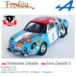 Modelauto 1:43 | Trofeu RR.PL01 | Alpine Renault A110 1974 #1 - S.Zasada - E.Zasads E Modelauto 1:43 | Trofeu RR.PL01 | Alpine Renault A110 1974 #1 - S.Zasada - E.Zasads E