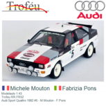 Modelauto 1:43 | Trofeu RR.FR52 | Audi Sport Quattro 1982 #5 - M.Mouton - F.Pons Modelauto 1:43 | Trofeu RR.FR52 | Audi Sport Quattro 1982 #5 - M.Mouton - F.Pons