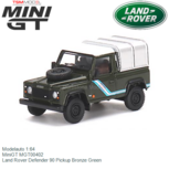 Modelauto 1:64 | MiniGT MGT00402 | Land Rover Defender 90 Pickup Bronze Green Modelauto 1:64 | MiniGT MGT00402 | Land Rover Defender 90 Pickup Bronze Green