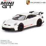 Modelauto 1:64 | MiniGT MGT00478 | Porsche 911 GT3 (992) White Modelauto 1:64 | MiniGT MGT00478 | Porsche 911 GT3 (992) White