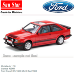 Modelauto 1:18 | Sunstar 4996R | Ford Escort RS 1600i Mk.III Red 1983 Modelauto 1:18 | Sunstar 4996R | Ford Escort RS 1600i Mk.III Red 1983