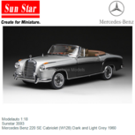 Modelauto 1:18 | Sunstar 3593 | Mercedes Benz 220 SE Cabriolet (W128) Dark and Light Grey 1960 Modelauto 1:18 | Sunstar 3593 | Mercedes Benz 220 SE Cabriolet (W128) Dark and Light Grey 1960