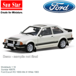 Modelauto 1:18 | Sunstar 4997R | Ford Escort RS 1600i Mk.III White 1983 Modelauto 1:18 | Sunstar 4997R | Ford Escort RS 1600i Mk.III White 1983