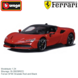 Modelauto 1:24 | Bburago 18-26028RED | Ferrari SF90 Stradale Red and Black Modelauto 1:24 | Bburago 18-26028RED | Ferrari SF90 Stradale Red and Black