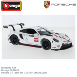 Modelauto 1:24 | Bburago 18-28013 | Porsche GT Team 911 GT3 RSR LMGTE 2021 Modelauto 1:24 | Bburago 18-28013 | Porsche GT Team 911 GT3 RSR LMGTE 2021