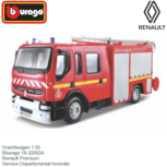 Vrachtwagen 1:50 | Bburago 18-32002A | Renault Premium | Service Departemental Incendie Vrachtwagen 1:50 | Bburago 18-32002A | Renault Premium | Service Departemental Incendie