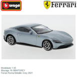 Modelauto 1:43 | Bburago 18-36047GREY | Ferrari Roma Metallic Grey 2021 Modelauto 1:43 | Bburago 18-36047GREY | Ferrari Roma Metallic Grey 2021