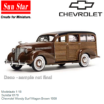 Modelauto 1:18 | Sunstar 6179 | Chevrolet Woody Surf Wagon Brown 1939 Modelauto 1:18 | Sunstar 6179 | Chevrolet Woody Surf Wagon Brown 1939