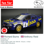 Modelauto 1:18 | Sunstar 5526 | Subaru Impreza WRC 555 1994 #6 - R.Burns - A.Reid Modelauto 1:18 | Sunstar 5526 | Subaru Impreza WRC 555 1994 #6 - R.Burns - A.Reid