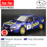 Modelauto 1:18 | Sunstar 5525 | Subaru Impreza WRC 555 1994 #1 - P.Bourne - T.Sircombe Modelauto 1:18 | Sunstar 5525 | Subaru Impreza WRC 555 1994 #1 - P.Bourne - T.Sircombe