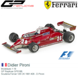 Modelauto 1:18 | GP Replicas GP016B | Scuderia Ferrari 126 CK 1981 #28 - D.Pironi Modelauto 1:18 | GP Replicas GP016B | Scuderia Ferrari 126 CK 1981 #28 - D.Pironi