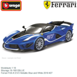 Modelauto 1:18 | Bburago 18-16012BLUE | Ferrari FXX-K EVO Metallic Blue and White 2018 #27 Modelauto 1:18 | Bburago 18-16012BLUE | Ferrari FXX-K EVO Metallic Blue and White 2018 #27