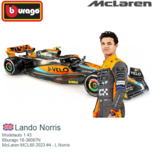 Modelauto 1:43 | Bburago 18-38087N | McLaren MCL60 2023 #4 - L.Norris Modelauto 1:43 | Bburago 18-38087N | McLaren MCL60 2023 #4 - L.Norris