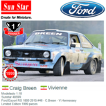 Modelauto 1:18 | Sunstar 4859R | Ford Escort RS 1800 2015 #46 - C.Breen - V.Hennessey Modelauto 1:18 | Sunstar 4859R | Ford Escort RS 1800 2015 #46 - C.Breen - V.Hennessey
