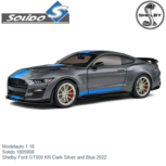 Modelauto 1:18 | Solido 1805908 | Shelby Ford GT500 KR Dark Silver and Blue 2022 Modelauto 1:18 | Solido 1805908 | Shelby Ford GT500 KR Dark Silver and Blue 2022