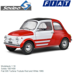 Modelauto 1:18 | Solido 1801408 | Fiat 500 Turbina Trubute Red and White 1965 Modelauto 1:18 | Solido 1801408 | Fiat 500 Turbina Trubute Red and White 1965