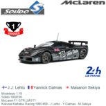 Modelauto 1:18 | Solido 1804106 | McLaren F1 GTR LMGT1 | Kokusai Kaihatsu Racing 1995 #59 - J.Lehto - Y.Dalmas - M.Sekiya Modelauto 1:18 | Solido 1804106 | McLaren F1 GTR LMGT1 | Kokusai Kaihatsu Racing 1995 #59 - J.Lehto - Y.Dalmas - M.Sekiya