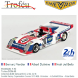 Modelauto 1:43 | Trofeu DSN-99 | Chevron B36 Simca ROC 2.0L Gr.6 | Société Racing Organisation Course 1979 #28 - B.Verdier - A.Dufréne - N.del Bello Modelauto 1:43 | Trofeu DSN-99 | Chevron B36 Simca ROC 2.0L Gr.6 | Société Racing Organisation Course 1979 #28 - B.Verdier - A.Dufréne - N.del Bello