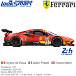 Modelauto 1:43 | Looksmart LSLM163 | Ferrari 488 GTE EVO | AF-Corse 2023 #21 - U.de Pauw - J.Piquet - S.Mann Modelauto 1:43 | Looksmart LSLM163 | Ferrari 488 GTE EVO | AF-Corse 2023 #21 - U.de Pauw - J.Piquet - S.Mann
