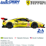 Modelauto 1:43 | Looksmart LSLM165 | Ferrari 488 GTE EVO | Kessel Racing 2023 #57 - D.Serra - T.Kimura - S.Huffaker Modelauto 1:43 | Looksmart LSLM165 | Ferrari 488 GTE EVO | Kessel Racing 2023 #57 - D.Serra - T.Kimura - S.Huffaker