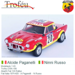 Modelauto 1:43 | Trofeu DSN-106 | Abarth Fiat 124 Rallye | Fiat Italia 1974 #20 - A.Paganelli - N.Russo Modelauto 1:43 | Trofeu DSN-106 | Abarth Fiat 124 Rallye | Fiat Italia 1974 #20 - A.Paganelli - N.Russo