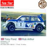 Modelauto 1:18 | Sunstar 5544 | MG Metro 6R4 1986 #1 - T.Pond - R.Arthur Modelauto 1:18 | Sunstar 5544 | MG Metro 6R4 1986 #1 - T.Pond - R.Arthur
