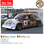 Modelauto 1:18 | Sunstar 5543 | MG Metro 6R4 | Austin Rover 1986 #4 - M.Duez - W.Lux Modelauto 1:18 | Sunstar 5543 | MG Metro 6R4 | Austin Rover 1986 #4 - M.Duez - W.Lux