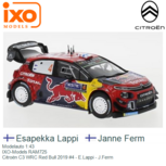 Modelauto 1:43 | IXO-Models RAM725 | Citroën C3 WRC Red Bull 2019 #4 - E.Lappi - J.Ferm Modelauto 1:43 | IXO-Models RAM725 | Citroën C3 WRC Red Bull 2019 #4 - E.Lappi - J.Ferm