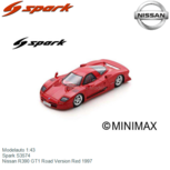 Modelauto 1:43 | Spark S3574 | Nissan R390 GT1 Road Version Red 1997 Modelauto 1:43 | Spark S3574 | Nissan R390 GT1 Road Version Red 1997