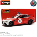 Modelauto 1:18 | Bburago 01449R/W | Alfa Romeo Giulia GTAM Racing Red 2020 #99 Modelauto 1:18 | Bburago 01449R/W | Alfa Romeo Giulia GTAM Racing Red 2020 #99