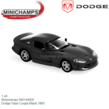 1:43 | Minichamps 940144020 | Dodge Viper Coupé Black 1993 1:43 | Minichamps 940144020 | Dodge Viper Coupé Black 1993