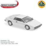 Modelauto 1:43 | Minichamps 940135221 | Lotus Esprit Turbo Zilver 1978 Modelauto 1:43 | Minichamps 940135221 | Lotus Esprit Turbo Zilver 1978