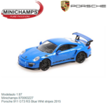 Modelauto 1:87 | Minichamps 870063227 | Porsche 911 GT3 RS Blue Whit stripes 2015 Modelauto 1:87 | Minichamps 870063227 | Porsche 911 GT3 RS Blue Whit stripes 2015