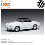 Modelauto 1:43 | IXO-Models CLC421N | Volkswagen Karmann Ghia Coupe White and black 1958 Modelauto 1:43 | IXO-Models CLC421N | Volkswagen Karmann Ghia Coupe White and black 1958