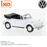 Modelauto 1:43 | IXO-Models CLC428N | Volkswagen Beetle 1302 LS Cabriolet White 1971 Modelauto 1:43 | IXO-Models CLC428N | Volkswagen Beetle 1302 LS Cabriolet White 1971