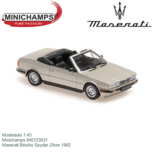 Modelauto 1:43 | Minichamps 940123531 | Maserati Biturbo Spyder Zilver 1982 Modelauto 1:43 | Minichamps 940123531 | Maserati Biturbo Spyder Zilver 1982