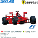 Bouwpakket 1:43 | Tameo TMK444 | Ferrari F300 | 1998 - M.Schumacher - E.Irvine Bouwpakket 1:43 | Tameo TMK444 | Ferrari F300 | 1998 - M.Schumacher - E.Irvine