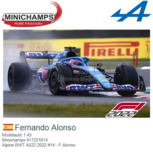Modelauto 1:43 | Minichamps 417221814 | Alpine BWT A522 2022 #14 - F.Alonso Modelauto 1:43 | Minichamps 417221814 | Alpine BWT A522 2022 #14 - F.Alonso