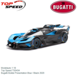 Modelauto 1:18 | Top Speed TS0434 | Bugatti Bolide Presentation Blue / Black 2020 Modelauto 1:18 | Top Speed TS0434 | Bugatti Bolide Presentation Blue / Black 2020