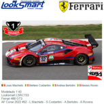 Modelauto 1:43 | Looksmart LSRC153 | Ferrari 488 GT3 | AF Corse 2022 #52 - L.Machiels - S.Costantini - A.Bertolini - A.Rovera Modelauto 1:43 | Looksmart LSRC153 | Ferrari 488 GT3 | AF Corse 2022 #52 - L.Machiels - S.Costantini - A.Bertolini - A.Rovera