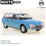Modelauto 1:24 | Whitebox 124209 | Citroën GS Break Bright Blue 1971 Modelauto 1:24 | Whitebox 124209 | Citroën GS Break Bright Blue 1971