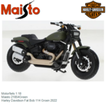 Motorfiets 1:18 | Maisto 21854Green | Harley Davidson Fat Bob 114 Groen 2022 Motorfiets 1:18 | Maisto 21854Green | Harley Davidson Fat Bob 114 Groen 2022