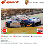 Modelauto 1:43 | Spark SB529 | Porsche 911 GT3 R | GPX Martini Racing 2022 #221 - R.Lietz - M.Christensen - K.Estre Modelauto 1:43 | Spark SB529 | Porsche 911 GT3 R | GPX Martini Racing 2022 #221 - R.Lietz - M.Christensen - K.Estre
