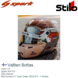 Helm 1:5 | Spark 5HF121 | Stilo Helmet | Alfa Romeo F1 Team Stake 2023 #77 - V.Bottas Helm 1:5 | Spark 5HF121 | Stilo Helmet | Alfa Romeo F1 Team Stake 2023 #77 - V.Bottas