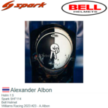 Helm 1:5 | Spark 5HF114 | Bell Helmet | Williams Racing 2023 #23 - A.Albon Helm 1:5 | Spark 5HF114 | Bell Helmet | Williams Racing 2023 #23 - A.Albon